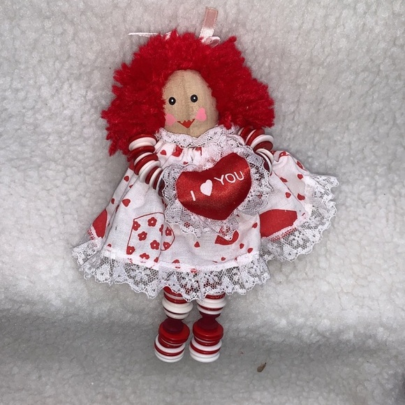 Vintage 3 Shelf sitters wooden bodies button limbs Valentines Day Easter Bunny - Picture 2 of 11